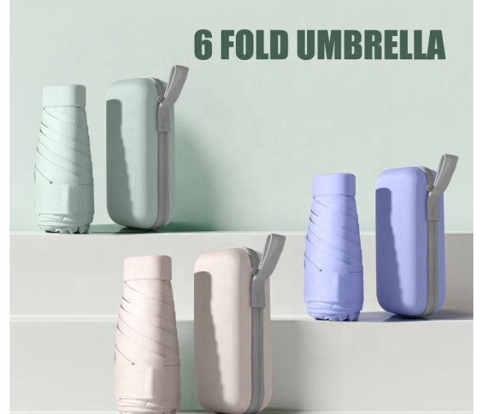 Portable Small Foldable Umbrellas Gradient Color Super Mini Pocket Lightweight Sturdy Steel Shaft Windproof Travel Umbrella in UAE