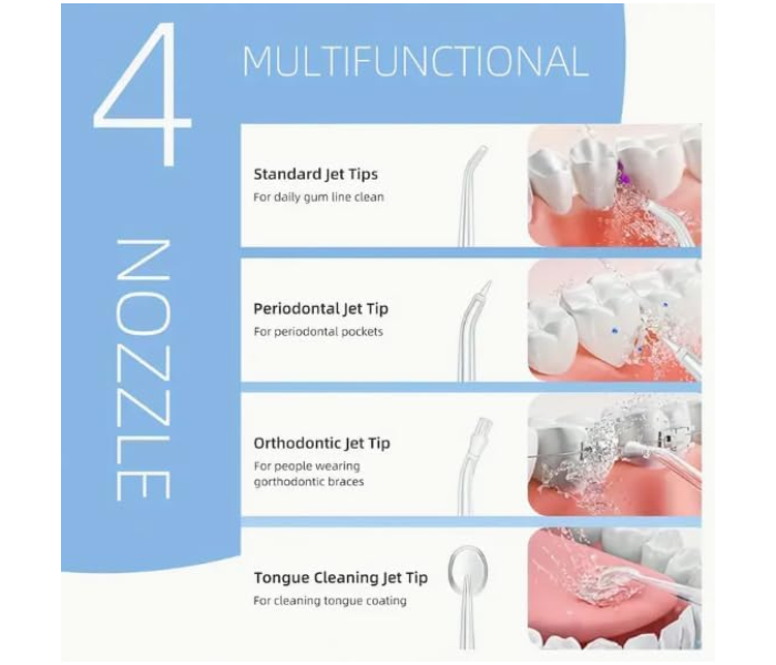 Cordless Water Flosser for Teeth - Electric Flosser 3 Cleaning Modes in UAE
