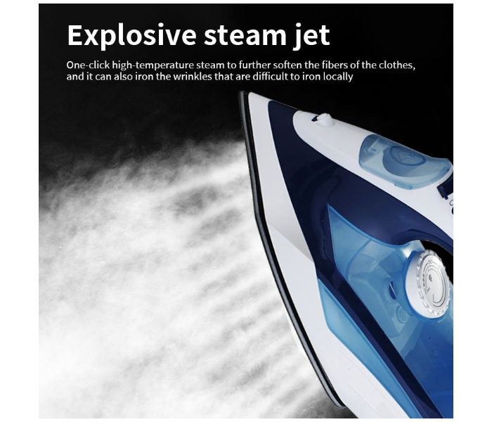 Silver Cerst 2200W Powerful Steam Iron With Ceramic Base Plate & Built-in Sprinkler, Smooth Glide Electric Clothes Press For Garment Care in UAE