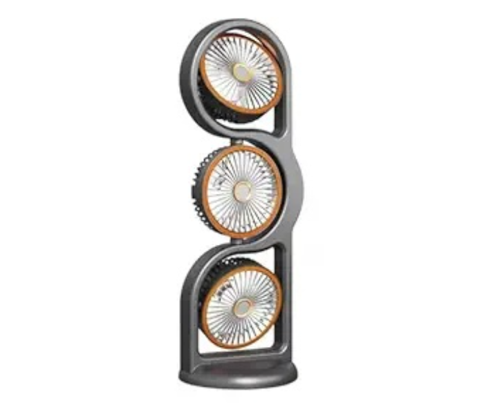 Three-head Foldable Plastic Desktop Fan USB Rechargeable Portable Outdoor Multi-speed Adjustable Light for Household RV in UAE