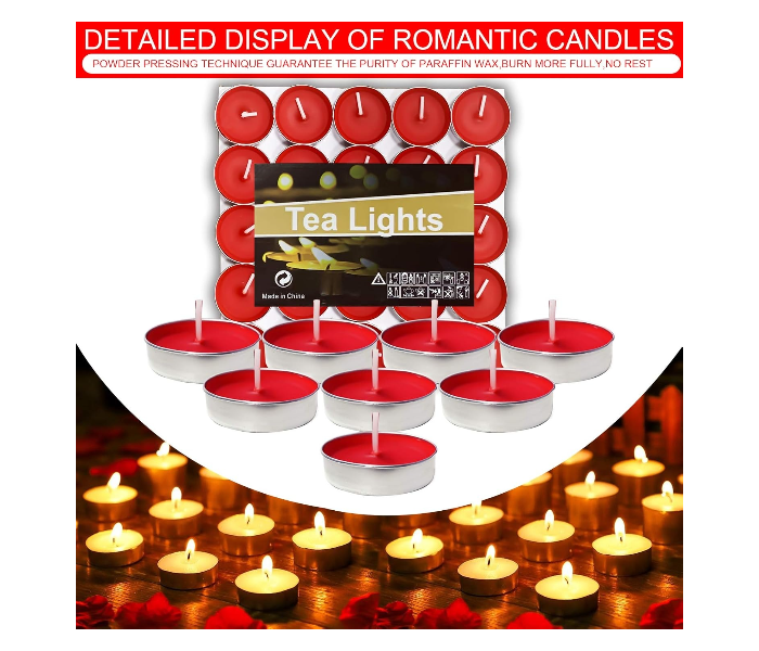 Scented Candle Romantic Proposal Colorful Ghee Wax 2 Hours 25 Mini Tealight Candles in UAE