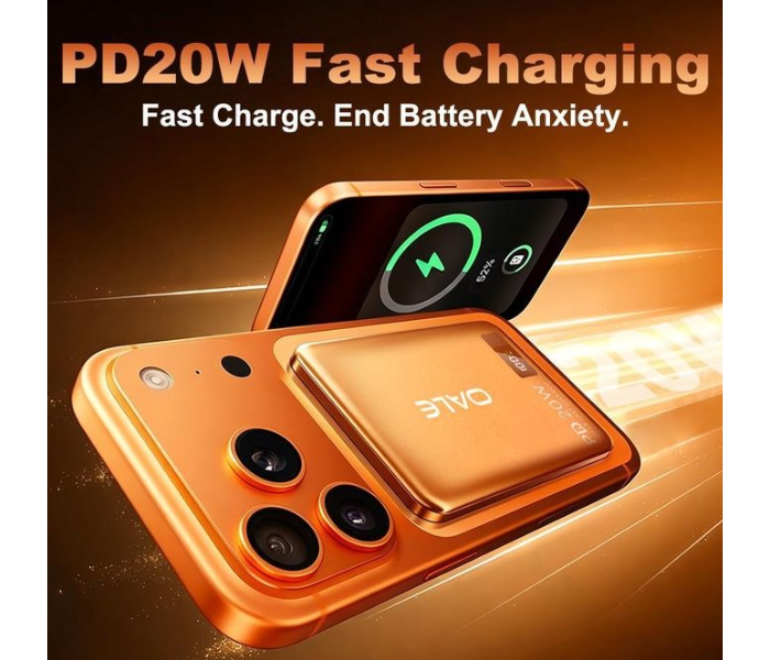 Oale Slim Magnetic Wireless Power Bank, 5000mAh 20W PD Fast Charging for iPhone Android-SILVER in UAE