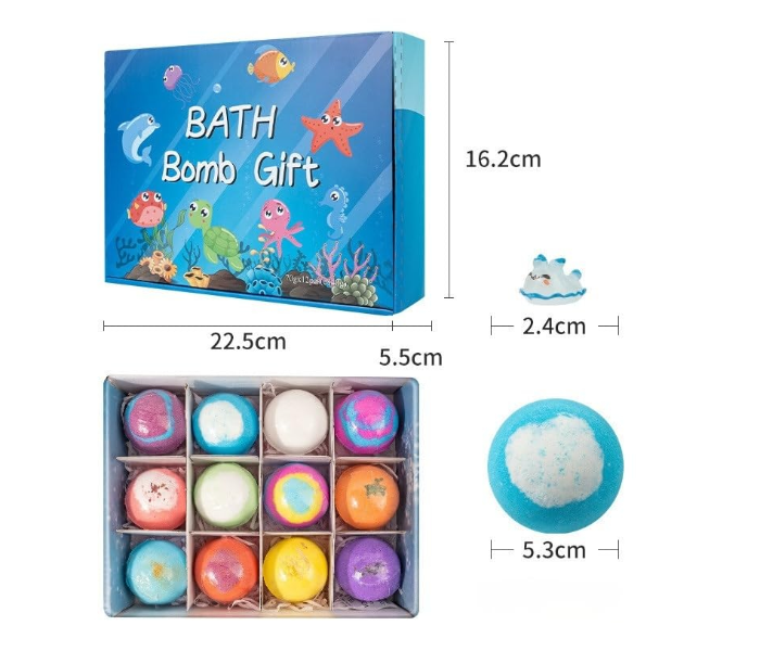 Kids Bath Bomb Set with Surprise Toys Inside, 12 Colorful Fizzies for Bubble Tub Fun, Easter Basket Gift for Boys Girls in UAE