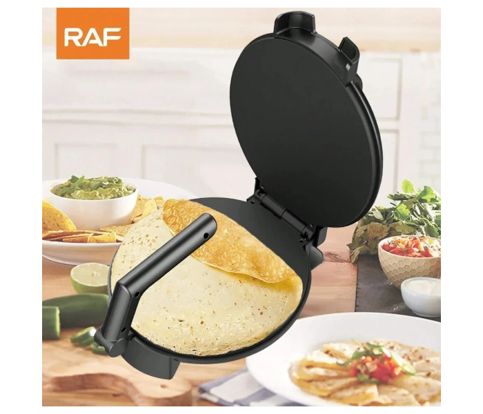 RAF 1400W Electric Roti Maker 10 inch, Double-sided Heating Chapati Maker Crepe Machine, Non-stick Coating Roti Press Tortilla Maker, Anti-scalding Handle and Indicator Lights, Adjustable Temperature R-567 in UAE