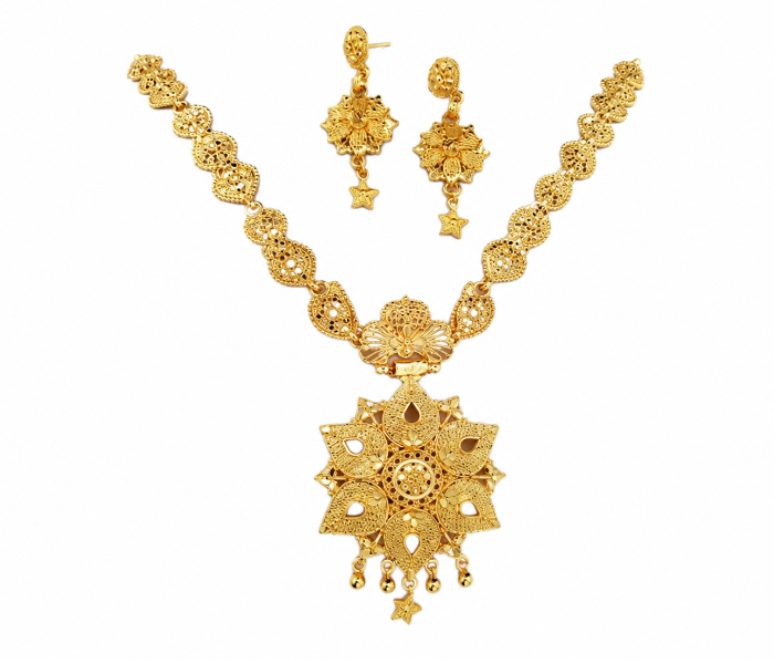 Galaxy Gold Color Jewelry Sets For Women Necklace and Earring in UAE