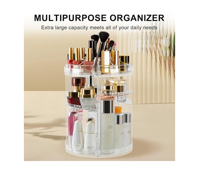 360 Degree Rotating Adjustable Cosmetic Storage Makeup Organizer with 8 Layers Capacity in UAE