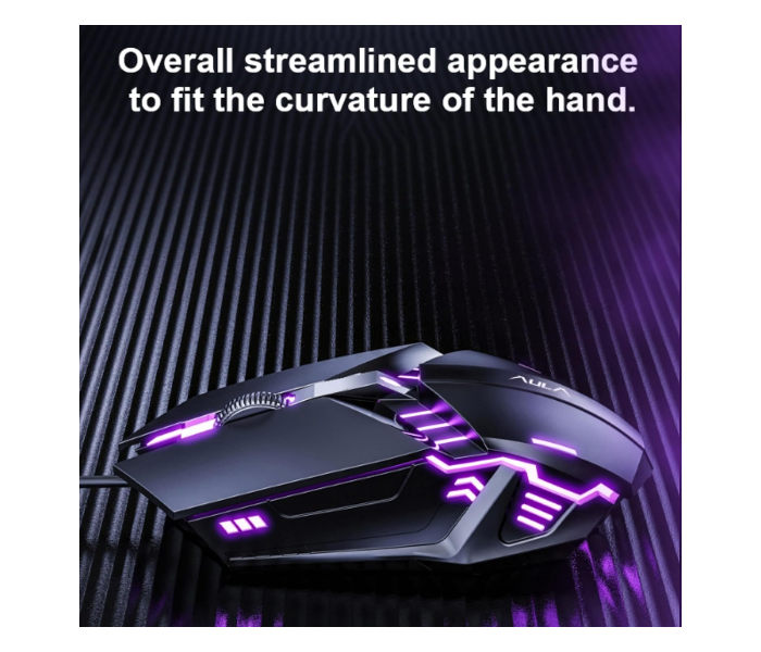 AULA S31 Wired Gaming Mouse, Adjustable DPI Range 800/1000/1200 with 4 Keys, Polling Rate 125Hz | Black (S31B) in UAE