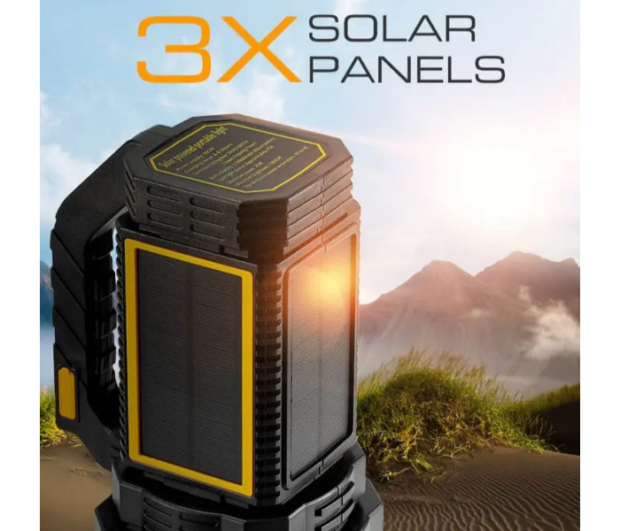 Solar Power LED FlashLight Search Light 3 Solar Panels Rechargeable with Handle for Hunting Camping Hiking Emergency in UAE