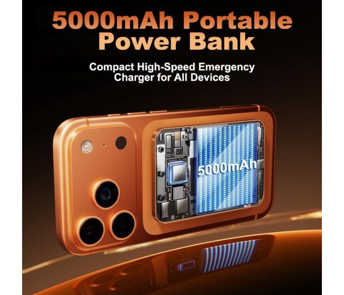 Oale Slim Magnetic Wireless Power Bank, 5000mAh 20W PD Fast Charging for iPhone Android-BLACK in UAE