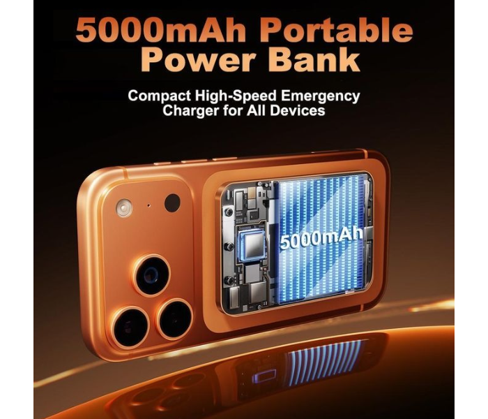 Oale Slim Magnetic Wireless Power Bank, 5000mAh 20W PD Fast Charging for iPhone Android-SILVER in UAE
