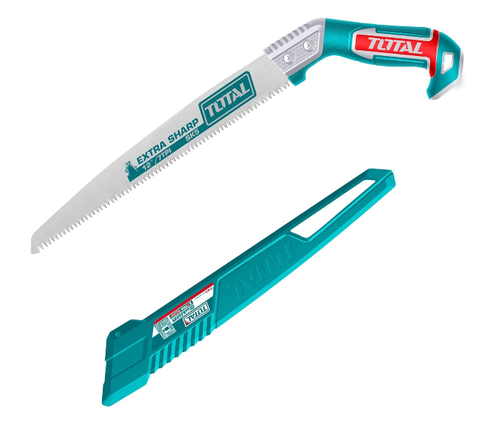 TOTAL 12-Inch Pruning Saw, SK5 High Carbon Steel, 7TPI Triple Edge Teeth with Protective PP Shell, Professional Garden Hand Tool, THPS3008 in UAE