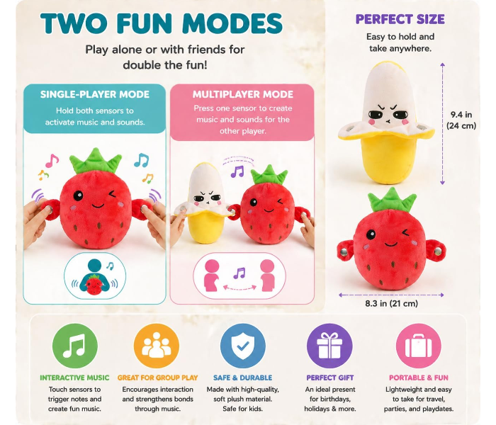 Interactive Carrot – Soft Sensory Music Plush With Sounds, Parent-Child Fun And Early Learning (Carrot) in UAE