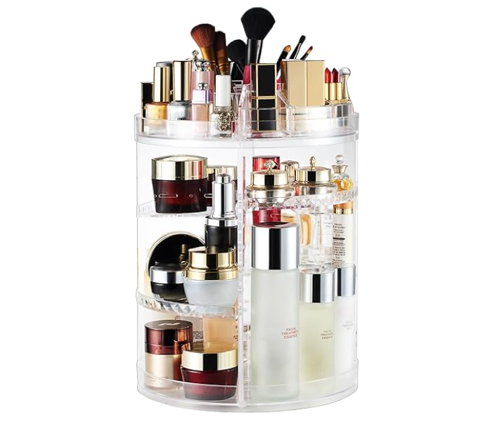 360 Degree Rotating Adjustable Cosmetic Storage Makeup Organizer with 8 Layers Capacity in UAE