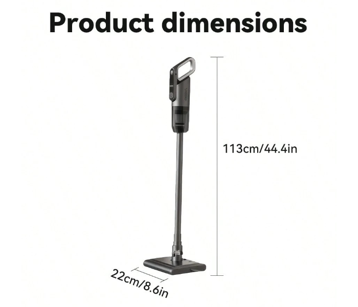 Wireless Wet Dry Vacuum Cleaner Mop Combo - 14000Pa Power Suction Self-Cleaning, Low Noise, Rechargeable Vacuum Cleaner With 3 Modes & Adjustable Length, Multi-Angle Brush For Apartment Hardwood Rug, Pet Hair, Car, Black in UAE