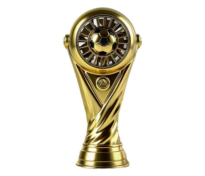 Portable Football Cup Shape Fan USB Rechargeable Variable Speed Football Trophy Shape Mini Fan Strong Airflow Handheld Fan Cooler For Outdoor Football Game Watching Travel in UAE