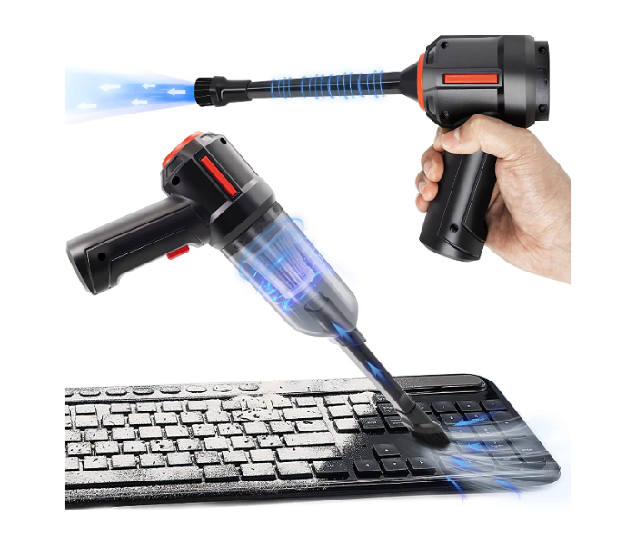 Generic 3-in-1 Compressed Air Duster & Mini Vacuum Keyboard Cleaner, New Generation Canned Air Spray, Portable Electric Air Can, Cordless Blower in KSA