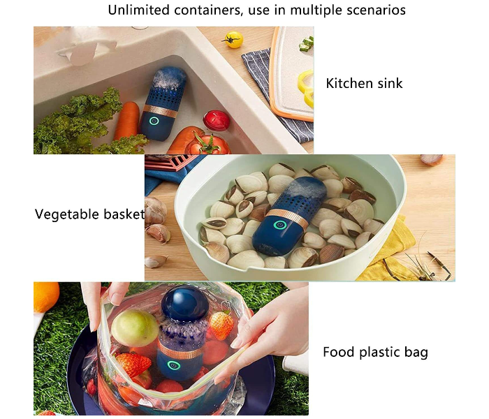 Capsule Fruit and Vegetable Purifier Portable USB Wireless Food Cleaner Vegetable Washing Machine for Fruit, Vegetable, Meat in UAE