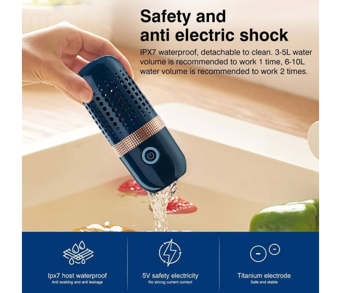 Capsule Fruit and Vegetable Purifier Portable USB Wireless Food Cleaner Vegetable Washing Machine for Fruit, Vegetable, Meat in UAE