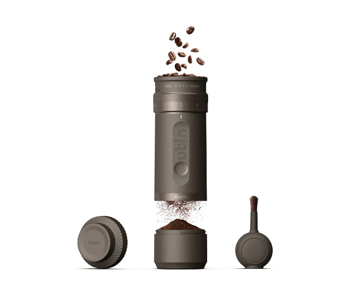 Portable electric coffee grinder rechargeable black USB C in UAE