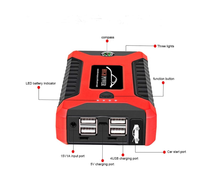 High-Power Multi-Function Car Jump Starter with LED & USB Ports in UAE