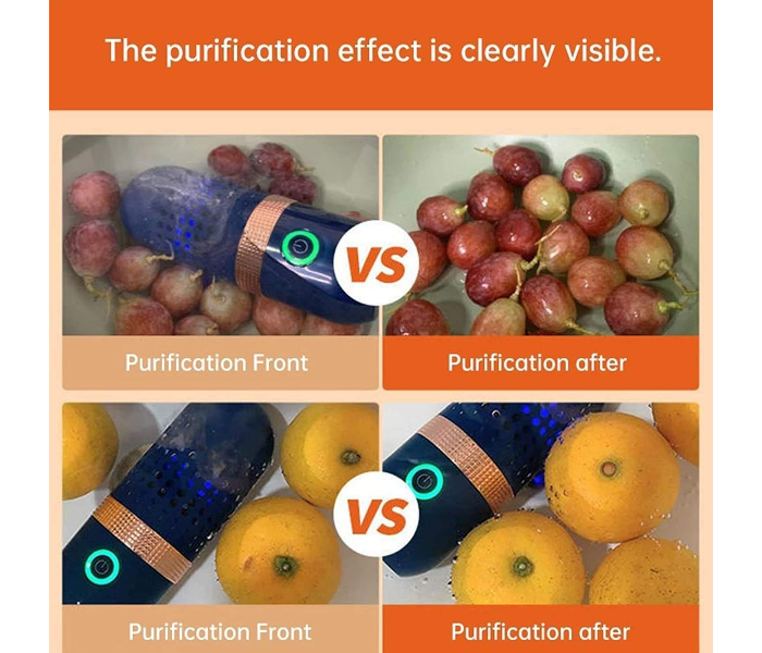 Capsule Fruit and Vegetable Purifier Portable USB Wireless Food Cleaner Vegetable Washing Machine for Fruit, Vegetable, Meat in UAE