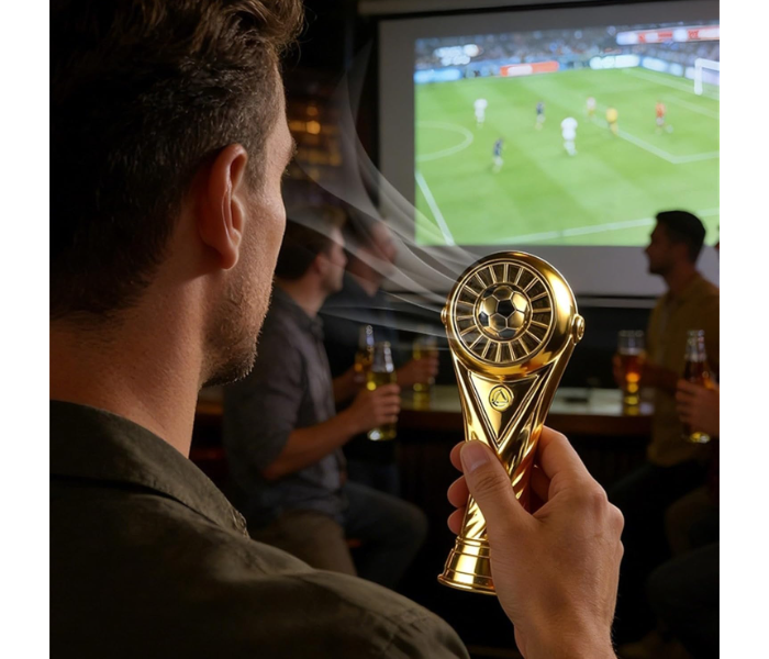 Portable Football Cup Shape Fan USB Rechargeable Variable Speed Football Trophy Shape Mini Fan Strong Airflow Handheld Fan Cooler For Outdoor Football Game Watching Travel in UAE