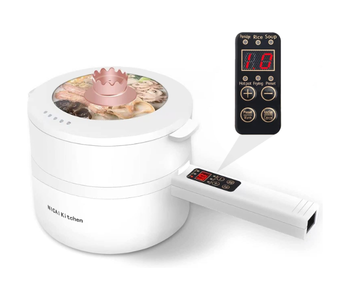 Portable Electric Hot Pot Cooker Steamer, Multifunctional Non-stick Pan, Suitable For Ramen, Steak, Egg, Rice, Oatmeal, Soup in KSA