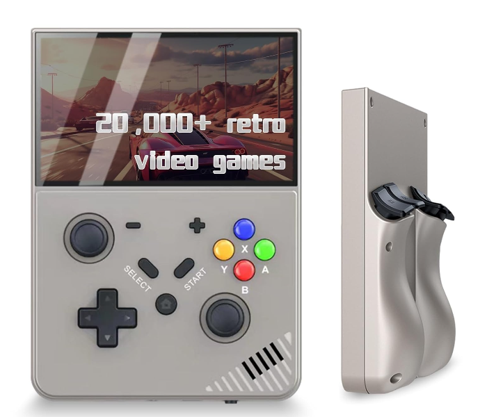 M18 Retro Handheld Game Console 4.3 Inch IPS Screen Linux OS Built-in 64G TF Retro Video Games Consoles Portable Pocket Video Player 5500+ Games (Gray) in UAE