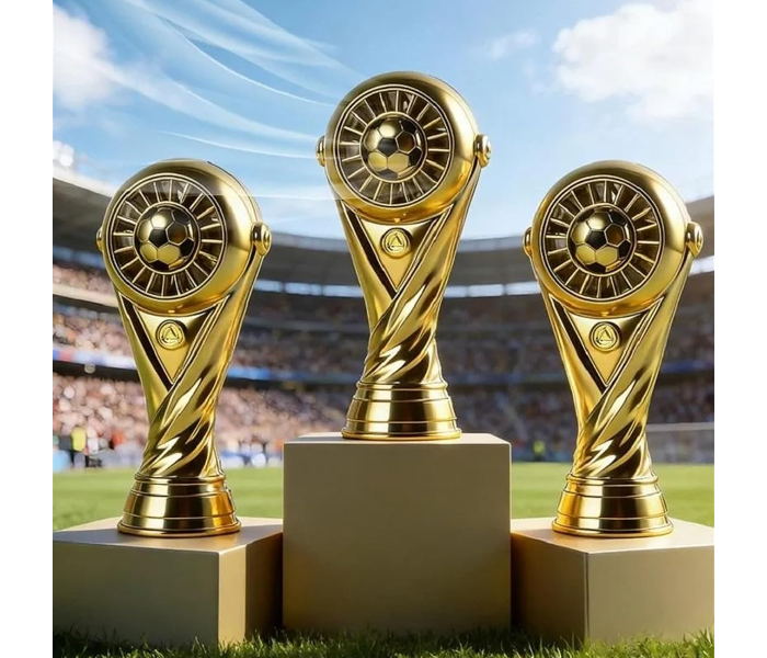 Portable Football Cup Shape Fan USB Rechargeable Variable Speed Football Trophy Shape Mini Fan Strong Airflow Handheld Fan Cooler For Outdoor Football Game Watching Travel in UAE