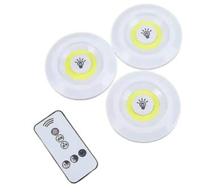 Round LED Puck Lights Wireless Remote Control Set of 3 in UAE
