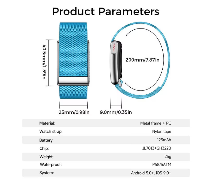 Loop- Screen-Free ECG Monitoring With WHOOP-Style Band (Dark Bue) in UAE