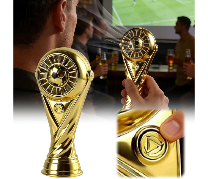 Portable Football Cup Shape Fan USB Rechargeable Variable Speed Football Trophy Shape Mini Fan Strong Airflow Handheld Fan Cooler For Outdoor Football Game Watching Travel in UAE