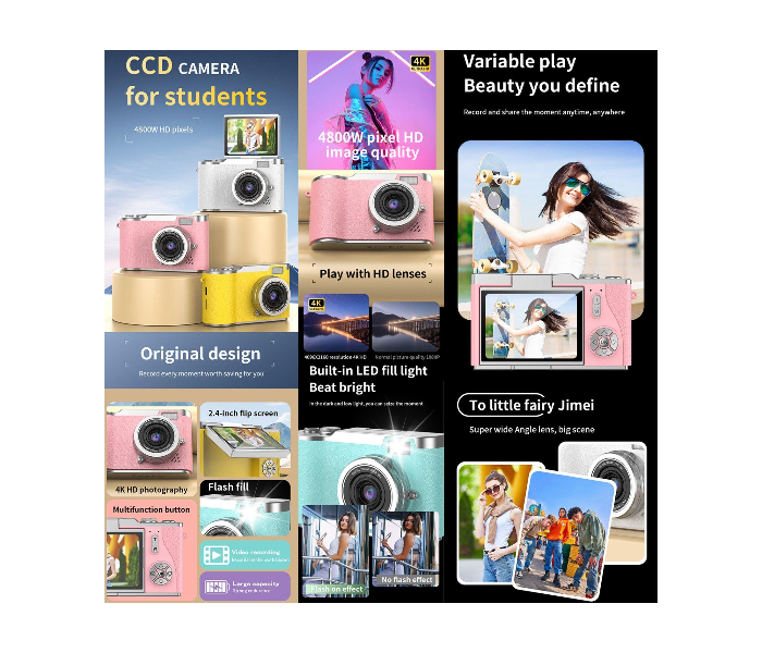 LK007 2.4 inch HD CCD Camera Retro Kids Camera(Black) in UAE