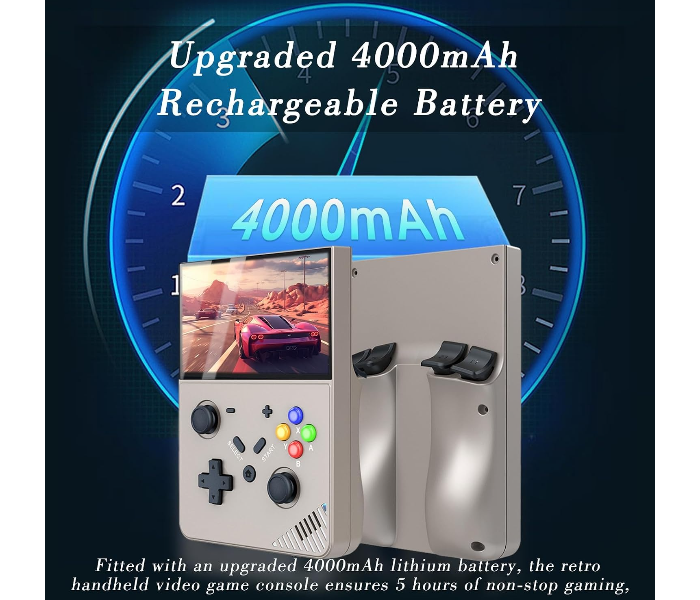M18 Retro Handheld Game Console 4.3 Inch IPS Screen Linux OS Built-in 64G TF Retro Video Games Consoles Portable Pocket Video Player 5500+ Games (Gray) in UAE