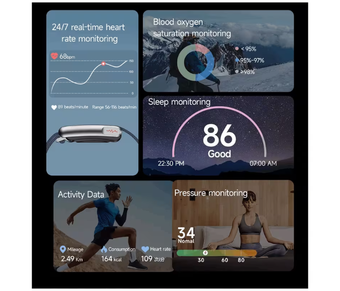 Loop- Screen-Free ECG Monitoring with WHOOP-Style Band (Black) in UAE