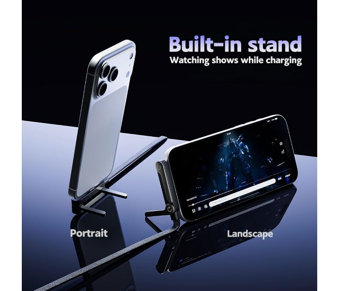 2-in-1 Cable 1.5 m Original Invisible Stand Charger Cable, USB C to USB C 240W PD Fast Charging Wire for Gaming Setup, Office Desk & Home Charging (Compatible with Mobile,Laptop,Tablet,Speaker, Black, One Cable, USB Type C To USB Type C) in UAE