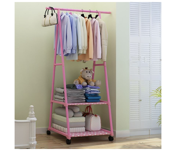  Heavy Duty Metal Clothes Rack with 2-Tier Storage Shelves in UAE