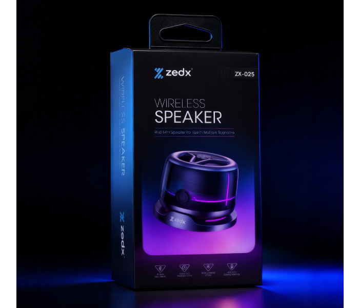 ZEDX ZX-025 Mini Magnetic Wireless Bluetooth Speaker with RGB Light 3W Portable Speaker in UAE