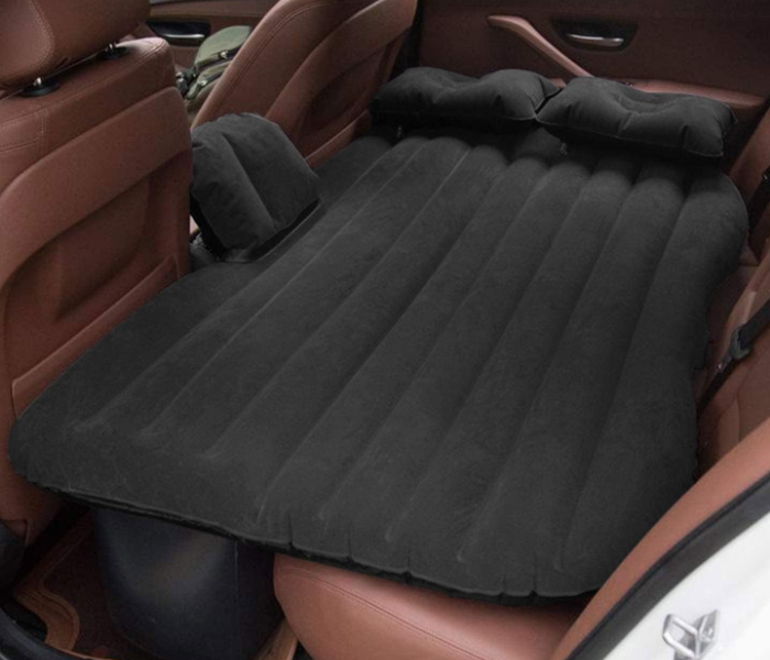 Jongo JA177-2 Car Inflatable Mat Outdoor Traveling Air Mattresses Camping Folding Sleeping Bed with Pillows and Pump - Black in UAE