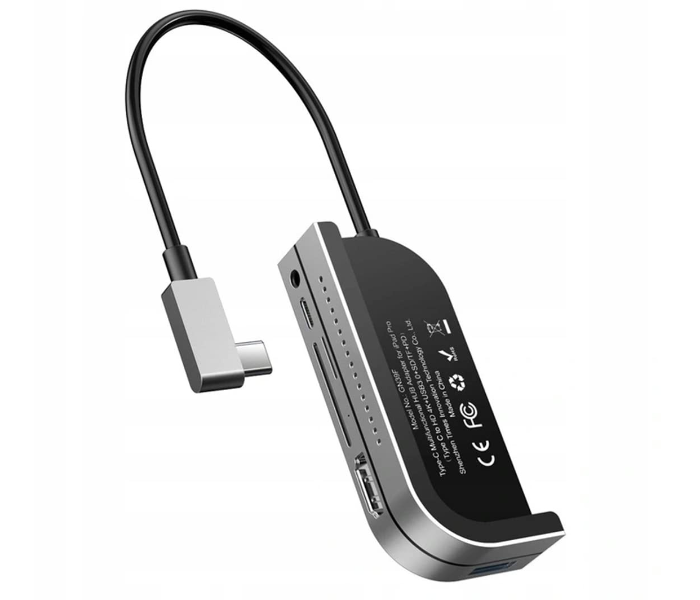 Baseus Bend Angle No.7 Type-C Hub, Aluminum Alloy, Grey, 7-in-1 Multiport Adapter with HDMI 4K, USB 3.0, SD Card Reader, PD Fast Charging, 100W in UAE