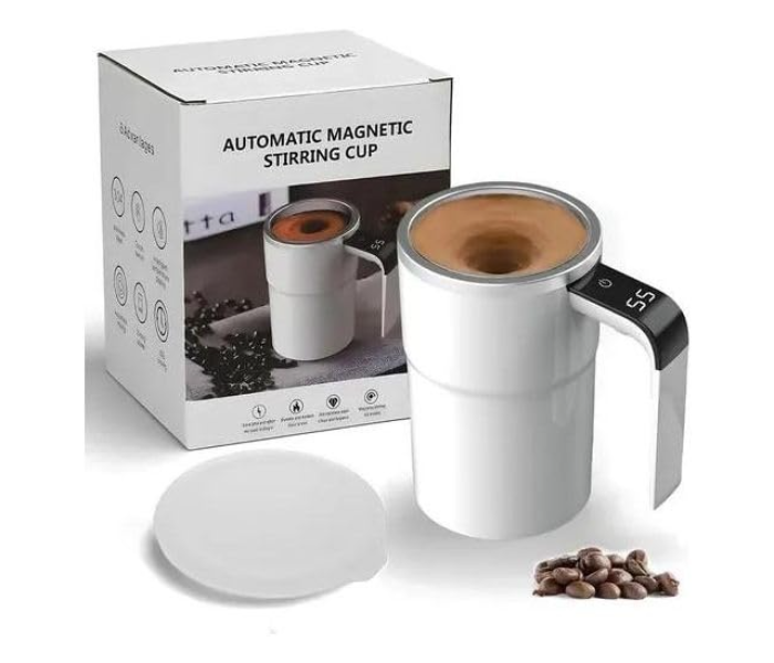  Self Stirring Magnetic Coffee Mug | Automatic Self Stirring Coffee Mug with Stainless Steel Inner | Automatic Stirring Mug for Coffee, Milk, Cocoa & Drinks in UAE