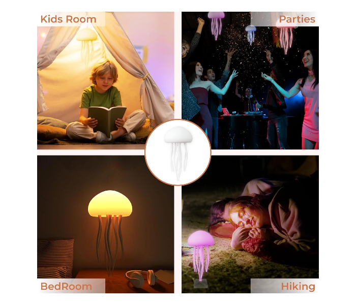 Jellyfish Lamp Sound Activated Jelly Fish Light Lamp with Dancing Legs and Changing Colors Rechargeable Lava Lamp 12 LED Multicolor Bulbs Decorations for Home Office Decor Great Gifts for Kids in UAE