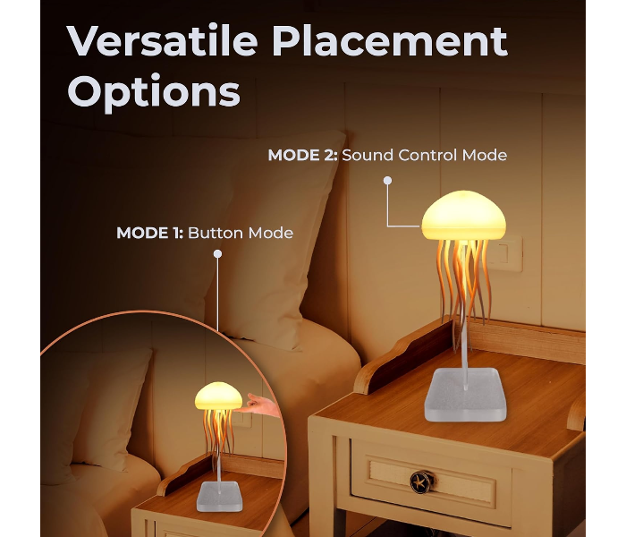 Jellyfish Lamp Sound Activated Jelly Fish Light Lamp with Dancing Legs and Changing Colors Rechargeable Lava Lamp 12 LED Multicolor Bulbs Decorations for Home Office Decor Great Gifts for Kids in UAE