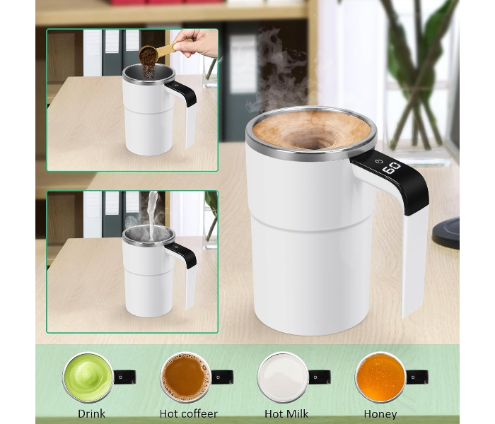  Self Stirring Magnetic Coffee Mug | Automatic Self Stirring Coffee Mug with Stainless Steel Inner | Automatic Stirring Mug for Coffee, Milk, Cocoa & Drinks in UAE
