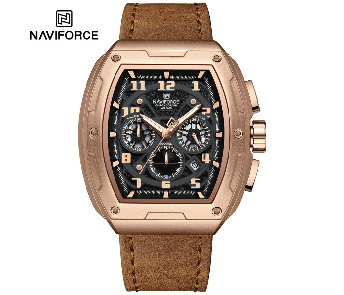 NAVIFORCE 8053 Men Quartz Wristwatch - Brown Rose in UAE