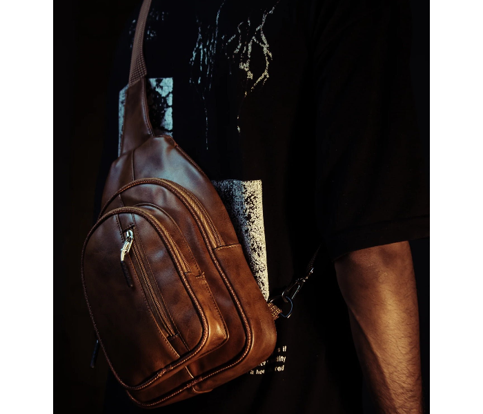 Leather Sling Bag brown in UAE