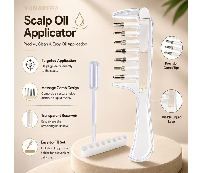 Crystal Serum Comb Applicator Massage Hair Comb for Scalp Massage in UAE