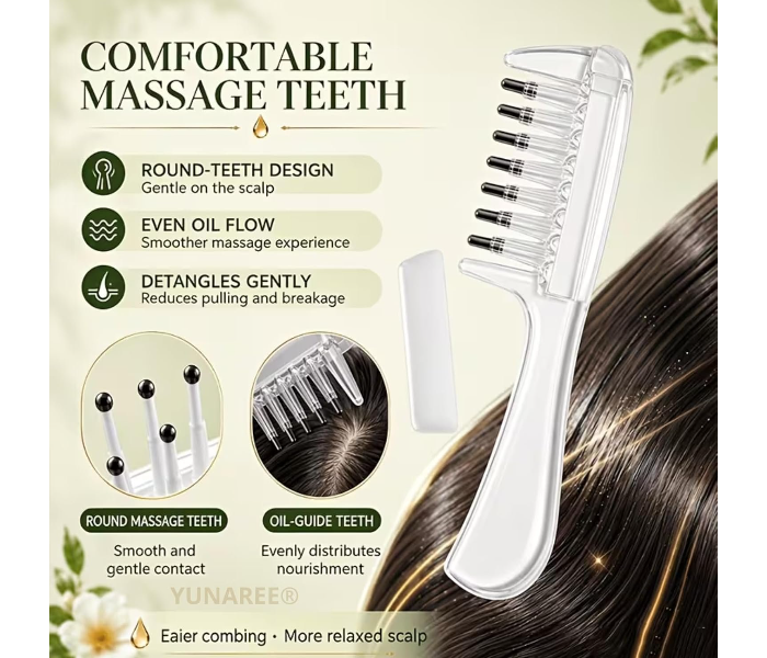 Crystal Serum Comb Applicator Massage Hair Comb for Scalp Massage in UAE