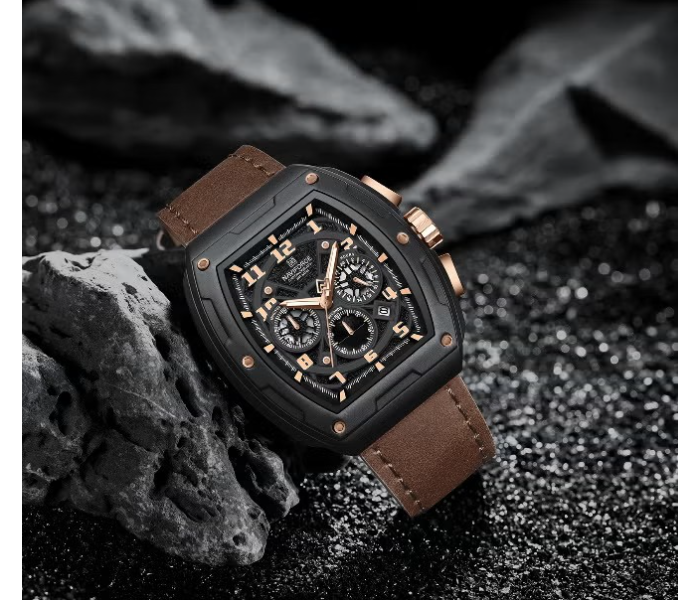 NAVIFORCE Chronograph Barrel-Shaped Case Waterproof Luminous Quartz Multifunction Men’s Watch NF8053 in UAE