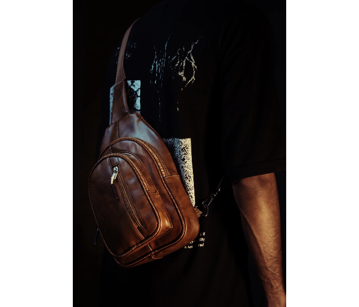Leather Sling Bag black in UAE